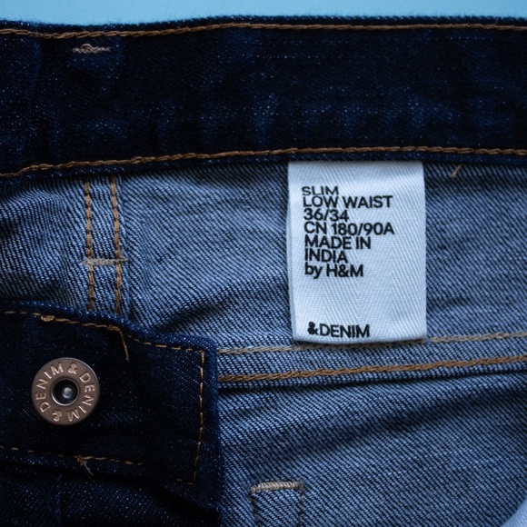 H&M Slim Low Waist 36/34 Indigo Button Up Jeans - Picture 2 of 4